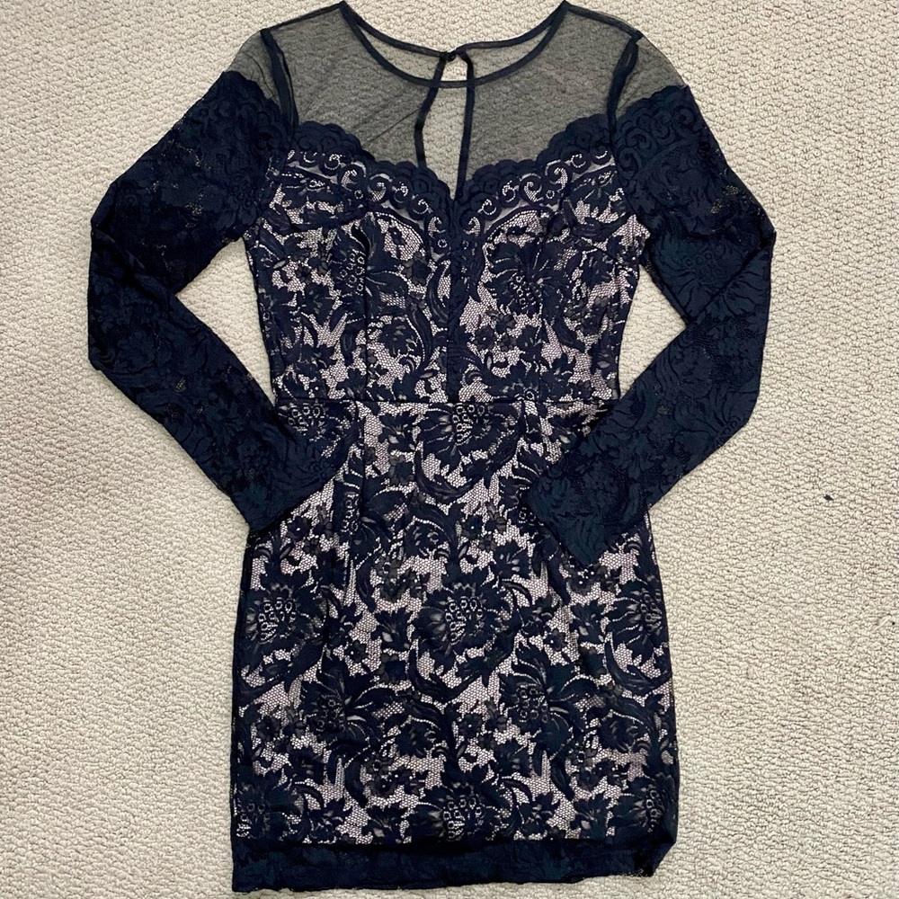 Floral Lace Black Dress